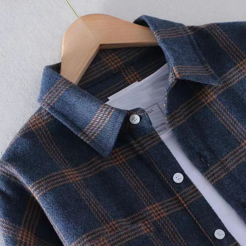Men's Casual Plaid Long Sleeve Shirt - Classic Button-Down