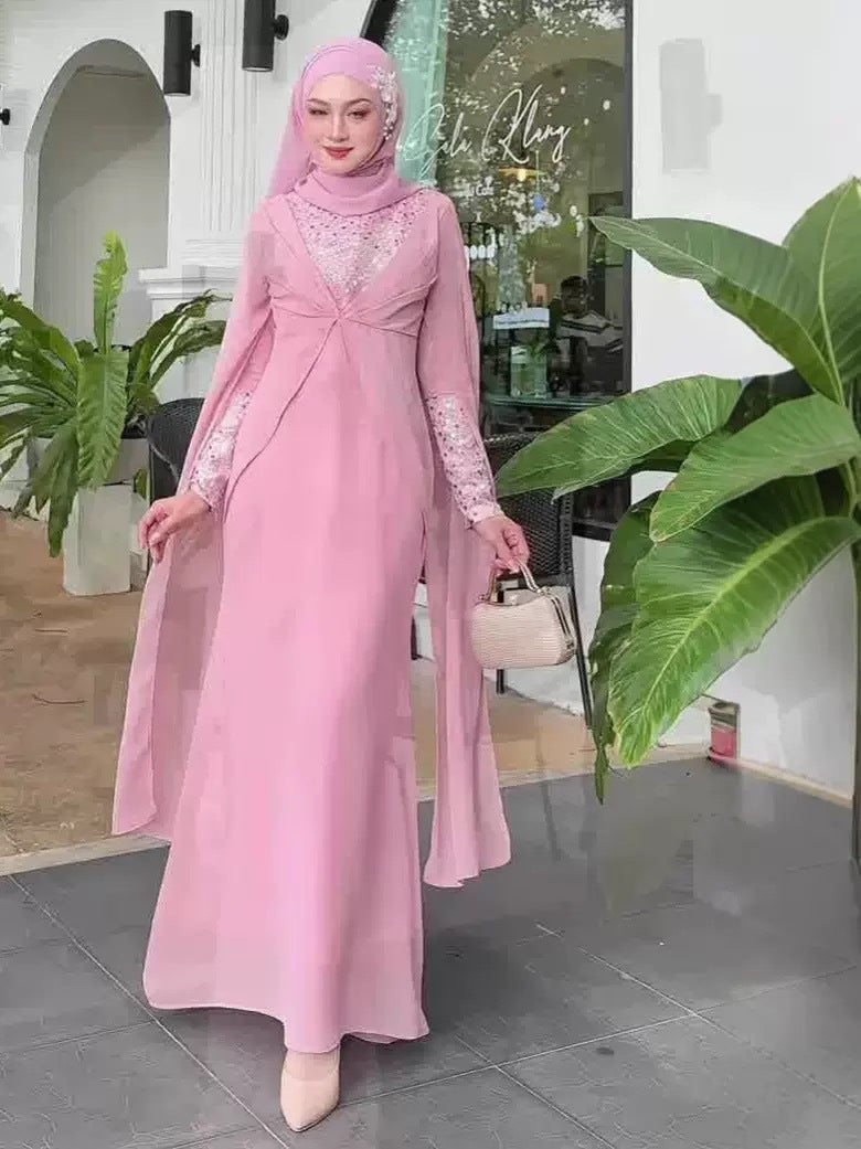 Embroidered Sequined Evening Dress - Glamorous & Sparkly