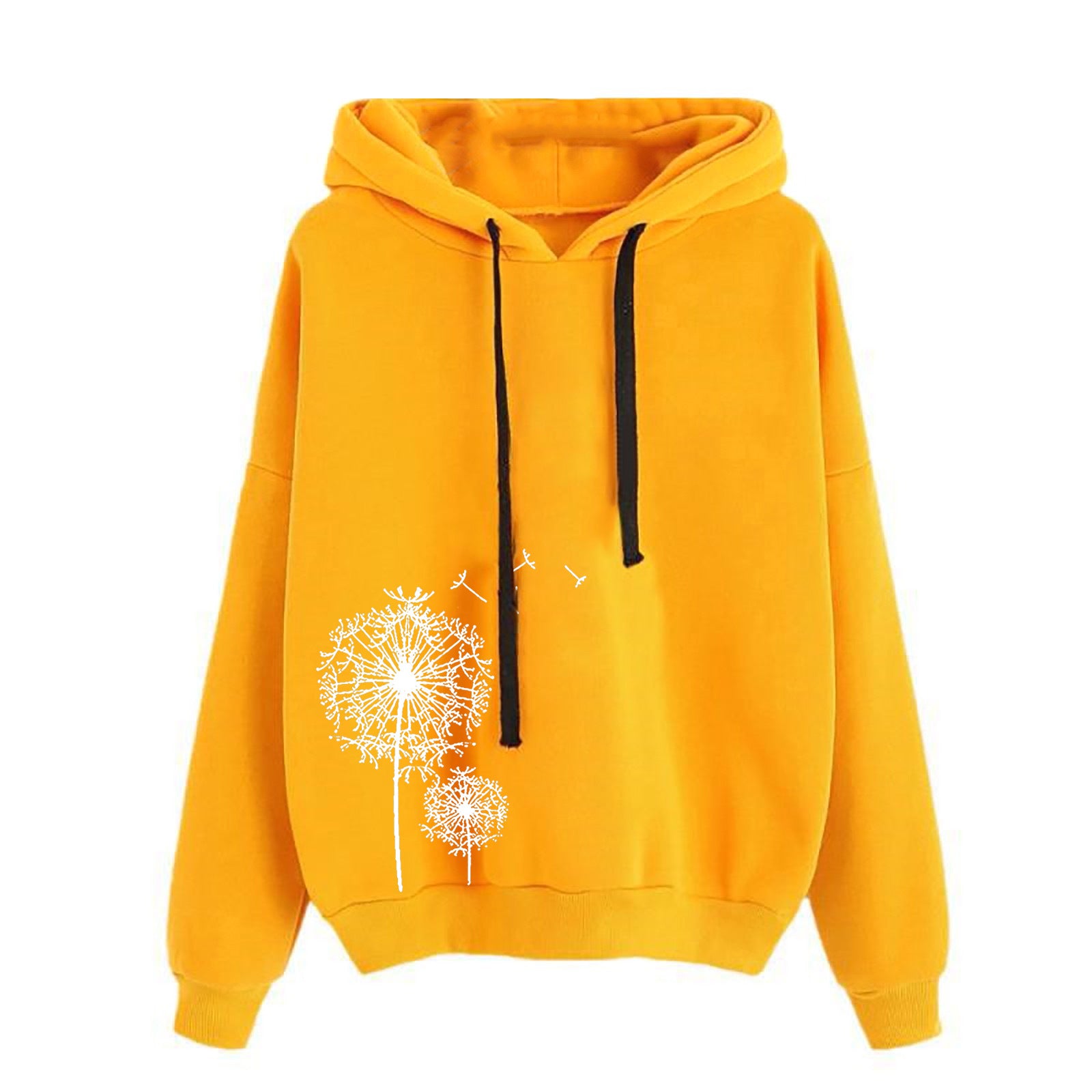 Women's Hooded Sweatshirt - Loose Fit Printed Pullover