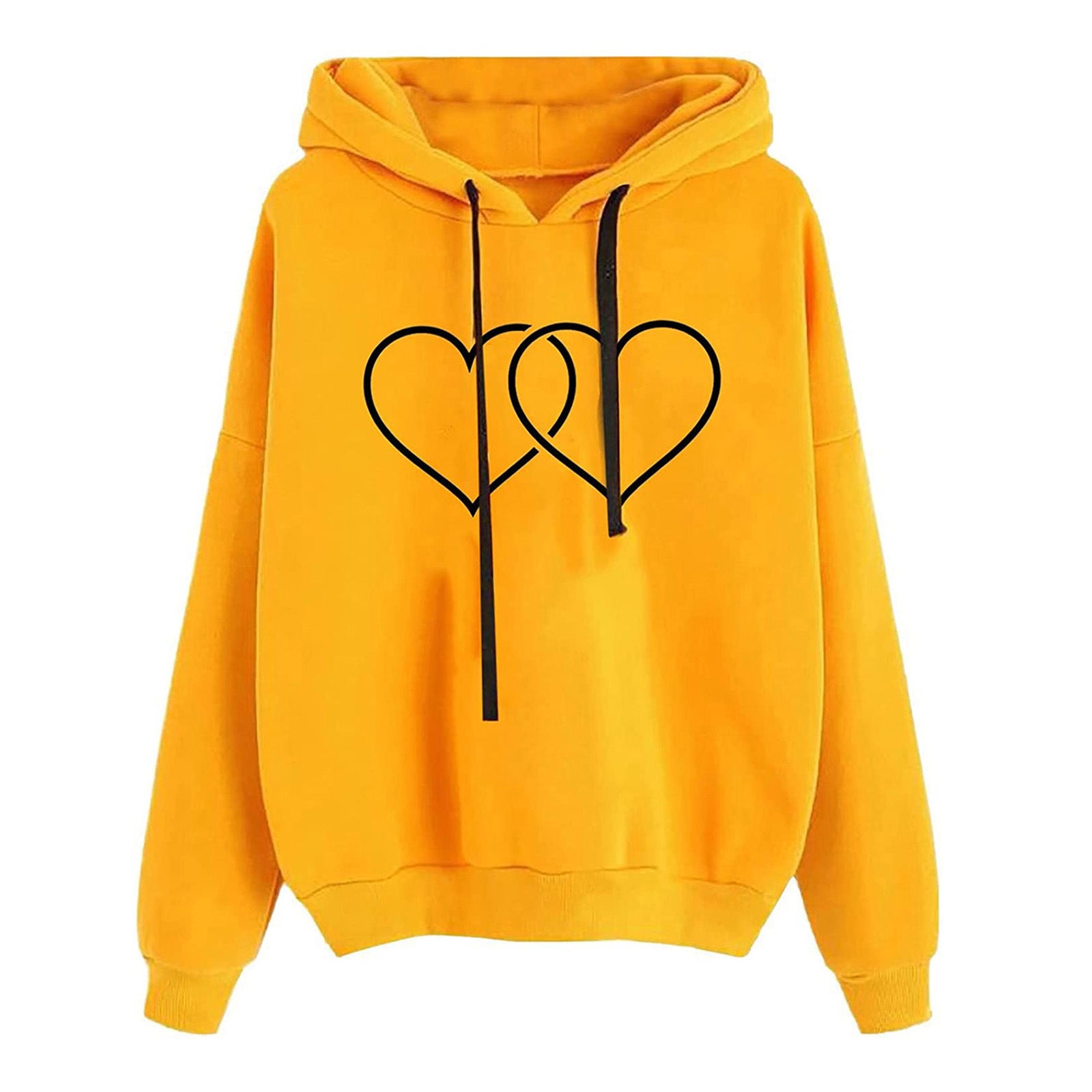 Women's Hooded Sweatshirt - Loose Fit Printed Pullover