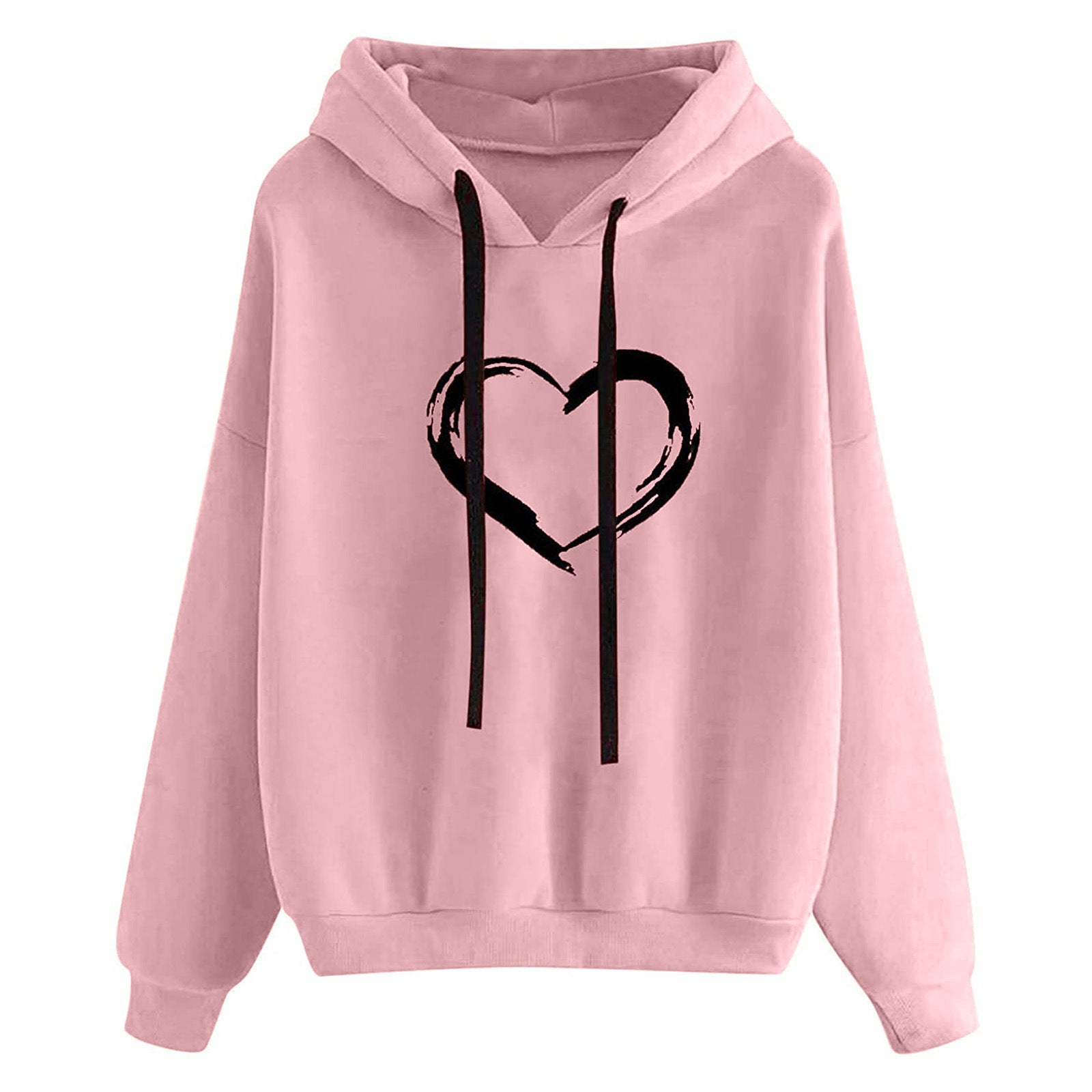 Women's Hooded Sweatshirt - Loose Fit Printed Pullover