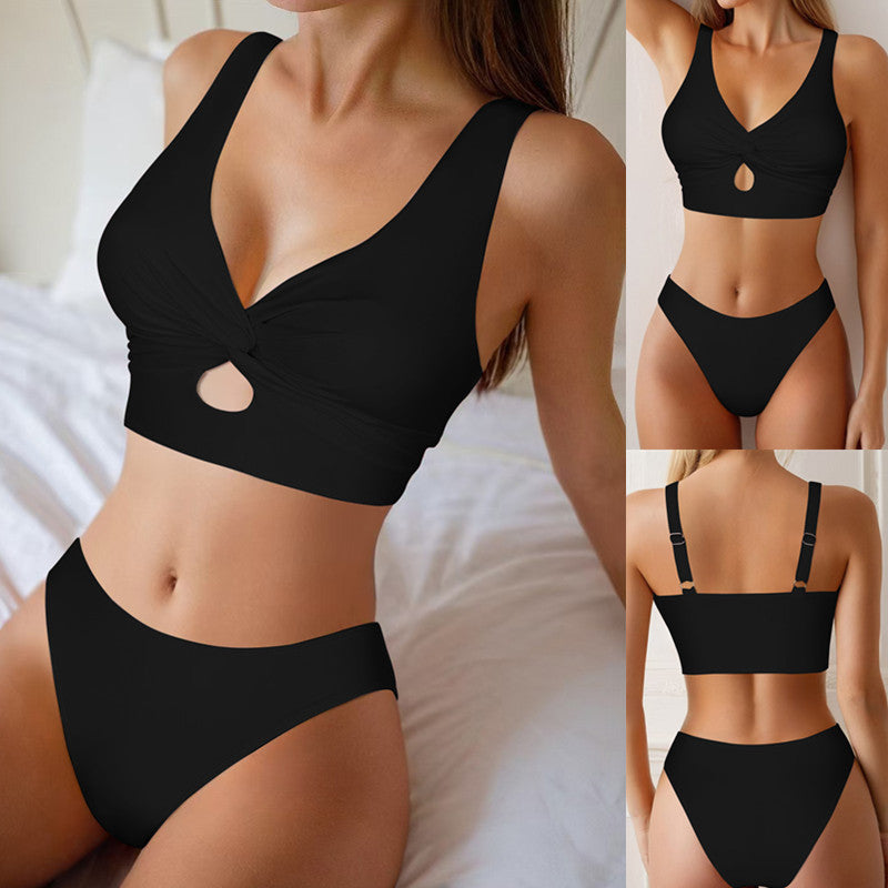Women's Twist Detail Bikini Swimsuit - Stylish Beachwear
