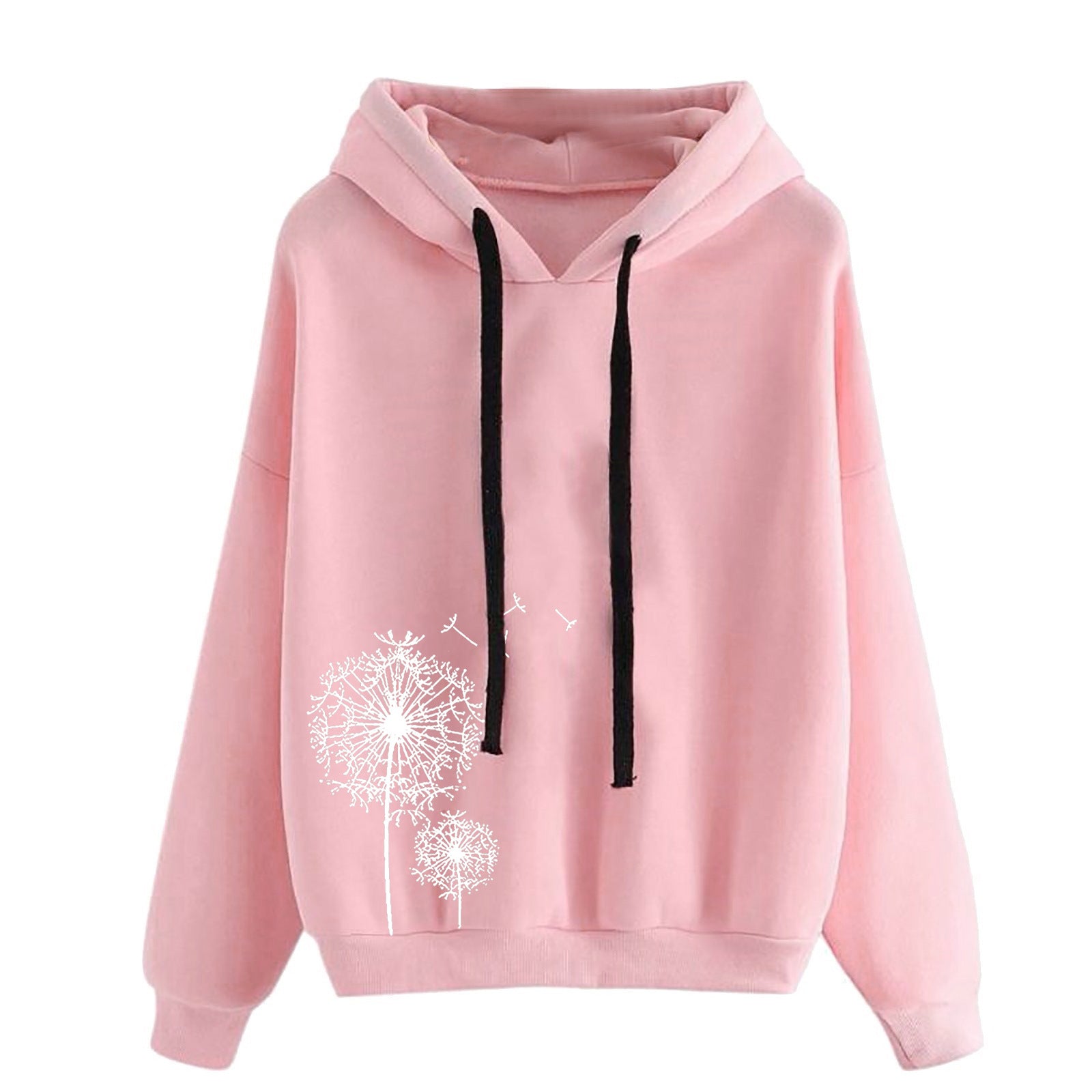 Women's Hooded Sweatshirt - Loose Fit Printed Pullover