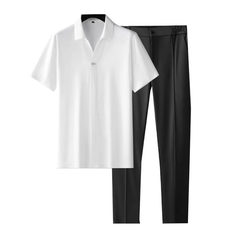 Men's Ultra-Thin Seamless Shirt & Pants Set - Lightweight Outfit