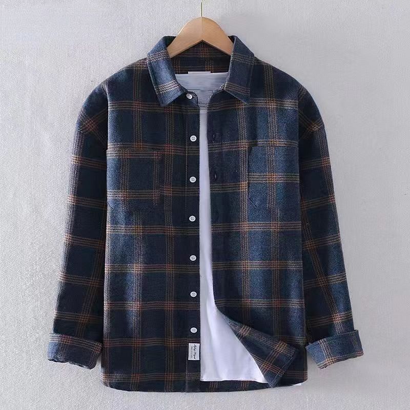 Men's Casual Plaid Long Sleeve Shirt - Classic Button-Down