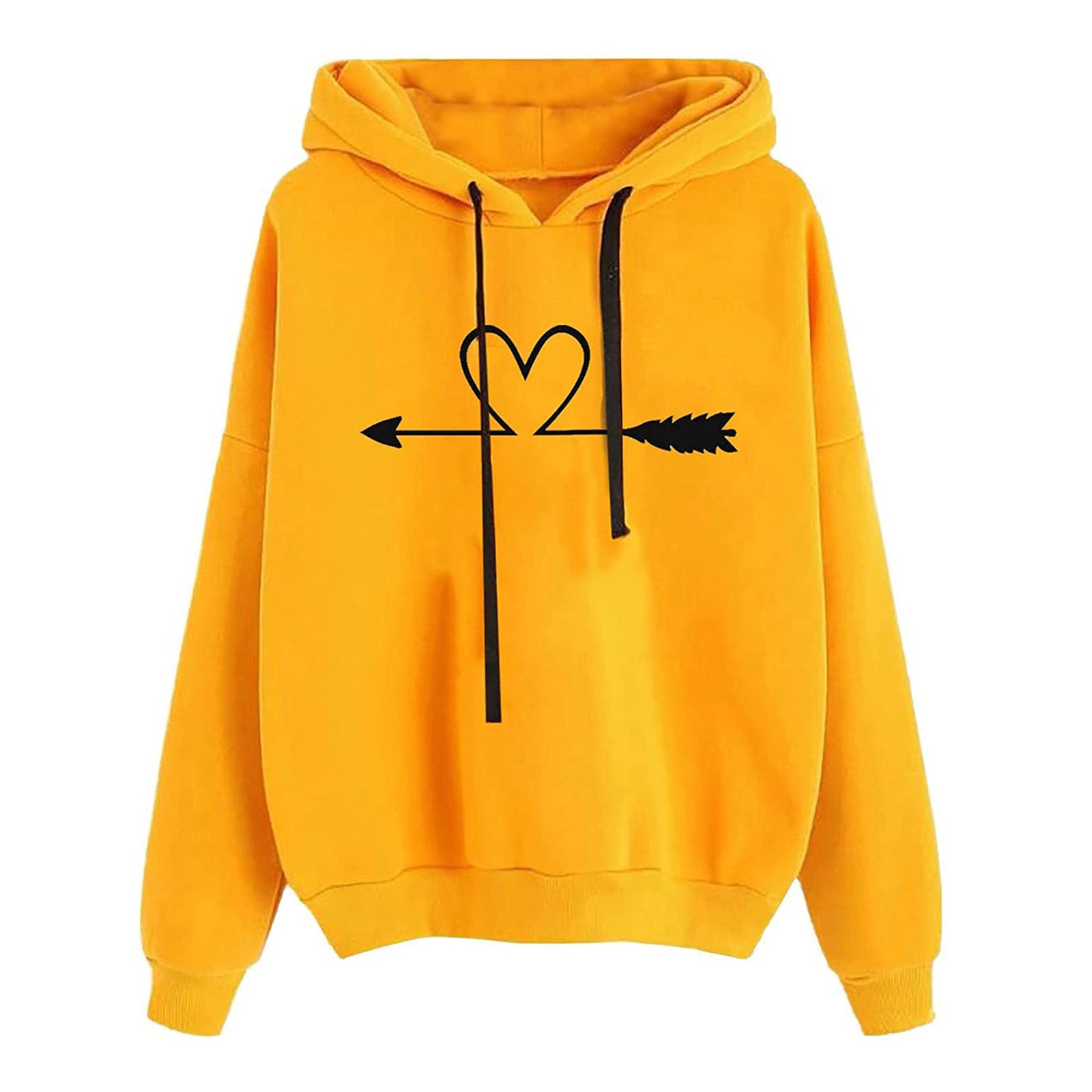 Women's Hooded Sweatshirt - Loose Fit Printed Pullover