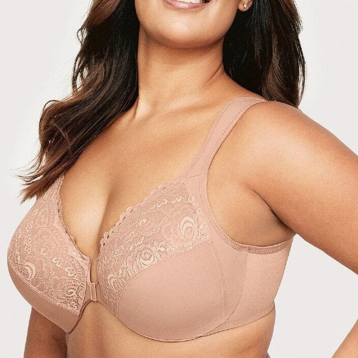 Front Button Push-Up Bra with Steel Ring - Supportive Intimates