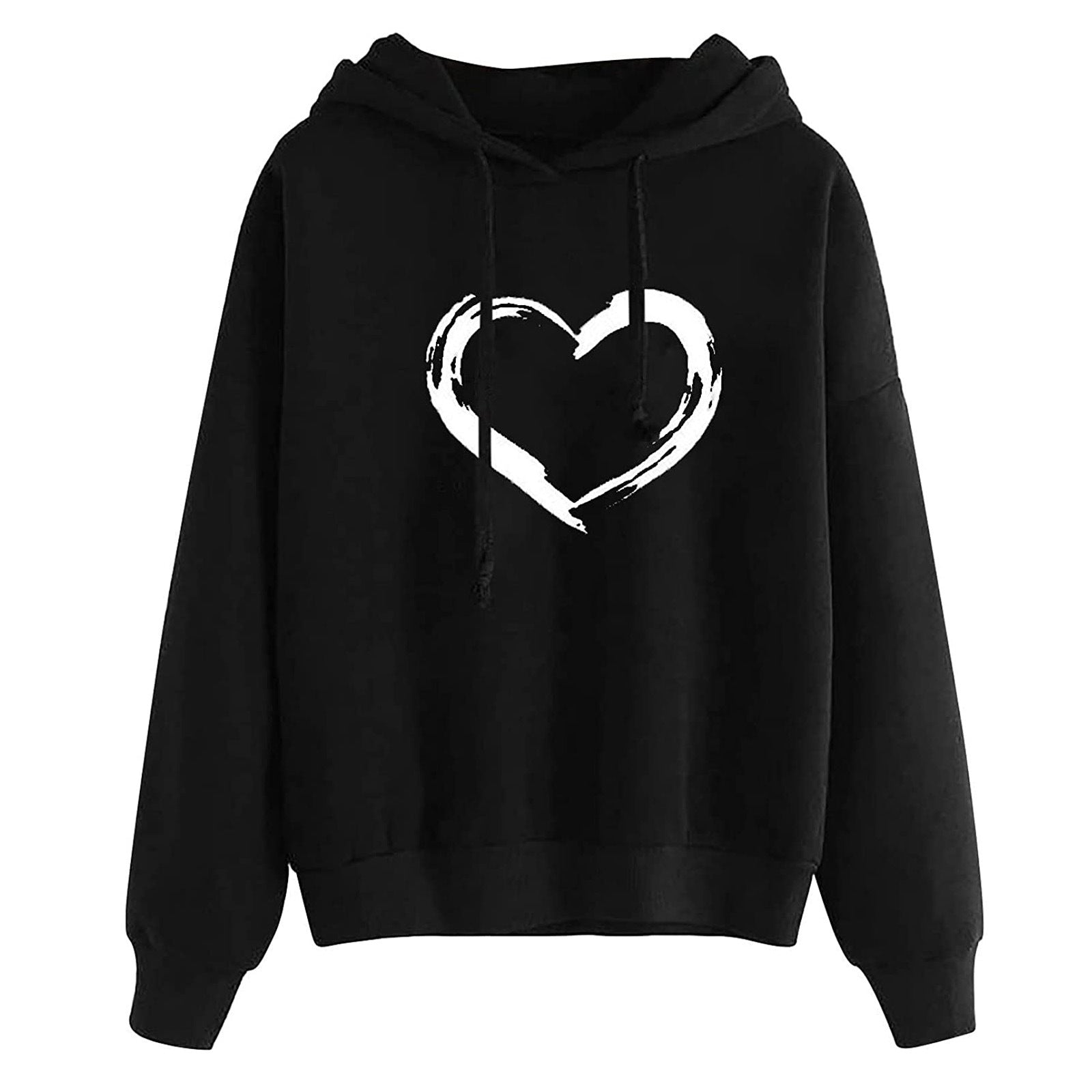 Women's Hooded Sweatshirt - Loose Fit Printed Pullover