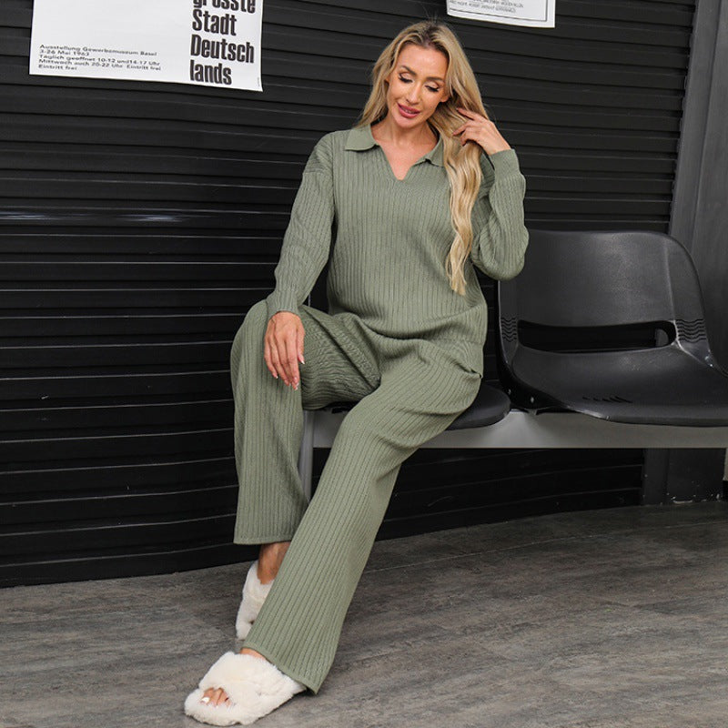 Fall/Winter Casual Knitted Set - Cozy Two-Piece Outfit