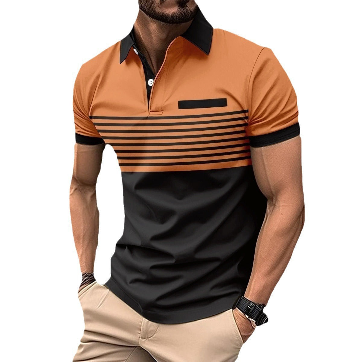 Men's Slim Fit Short Sleeve Polo Shirt - Classic Style