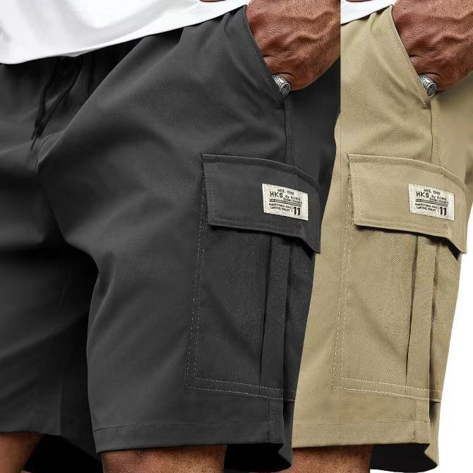 Men's Cargo Shorts with Drawstring & Multi-Pockets