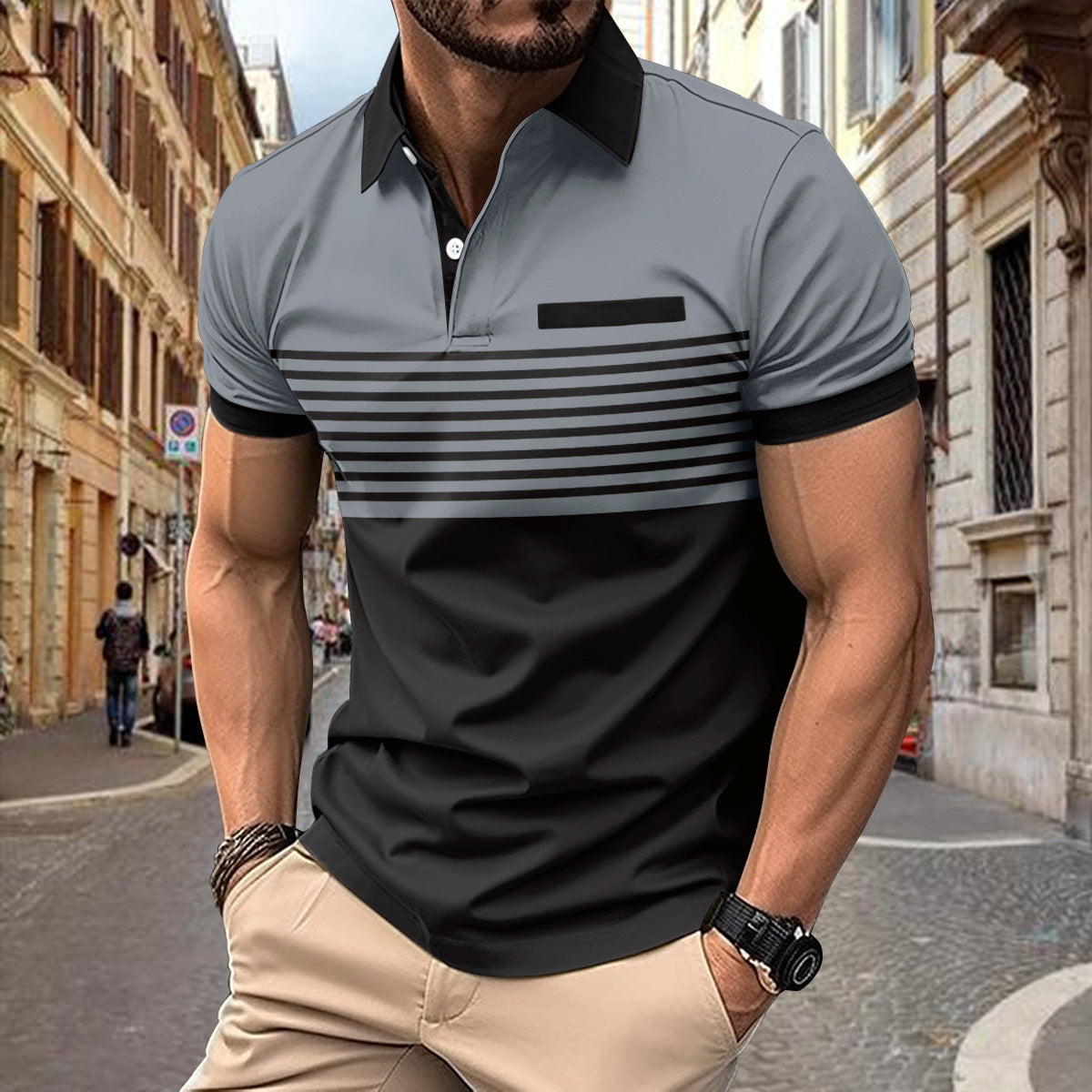 Men's Slim Fit Short Sleeve Polo Shirt - Classic Style