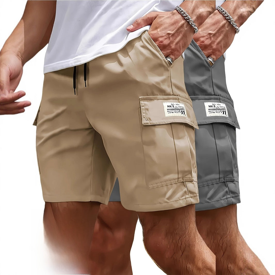 Men's Cargo Shorts with Drawstring & Multi-Pockets