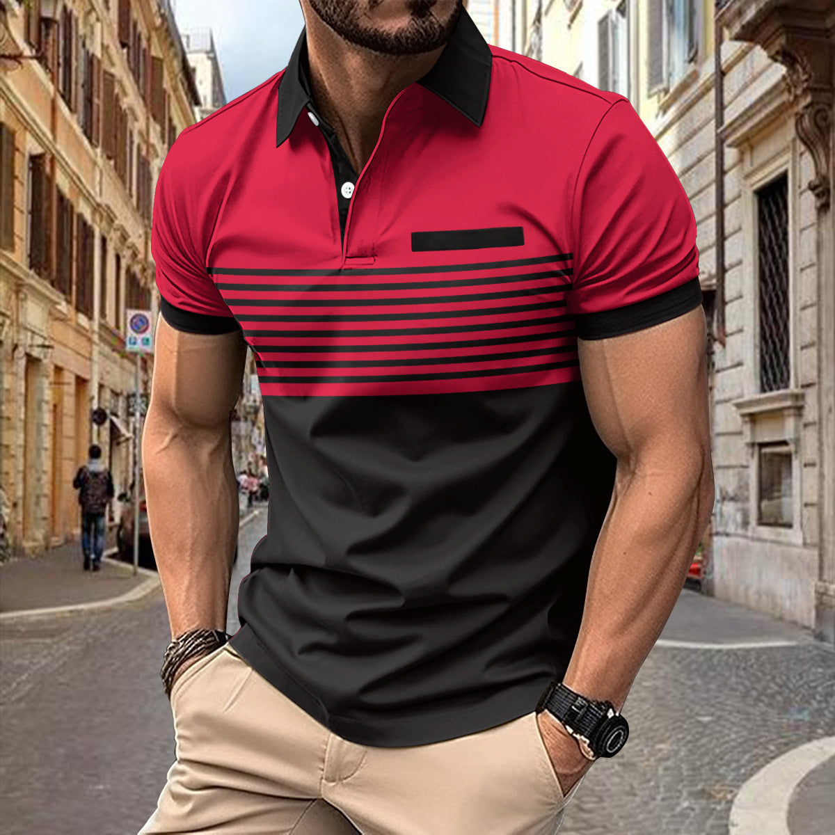 Men's Slim Fit Short Sleeve Polo Shirt - Classic Style