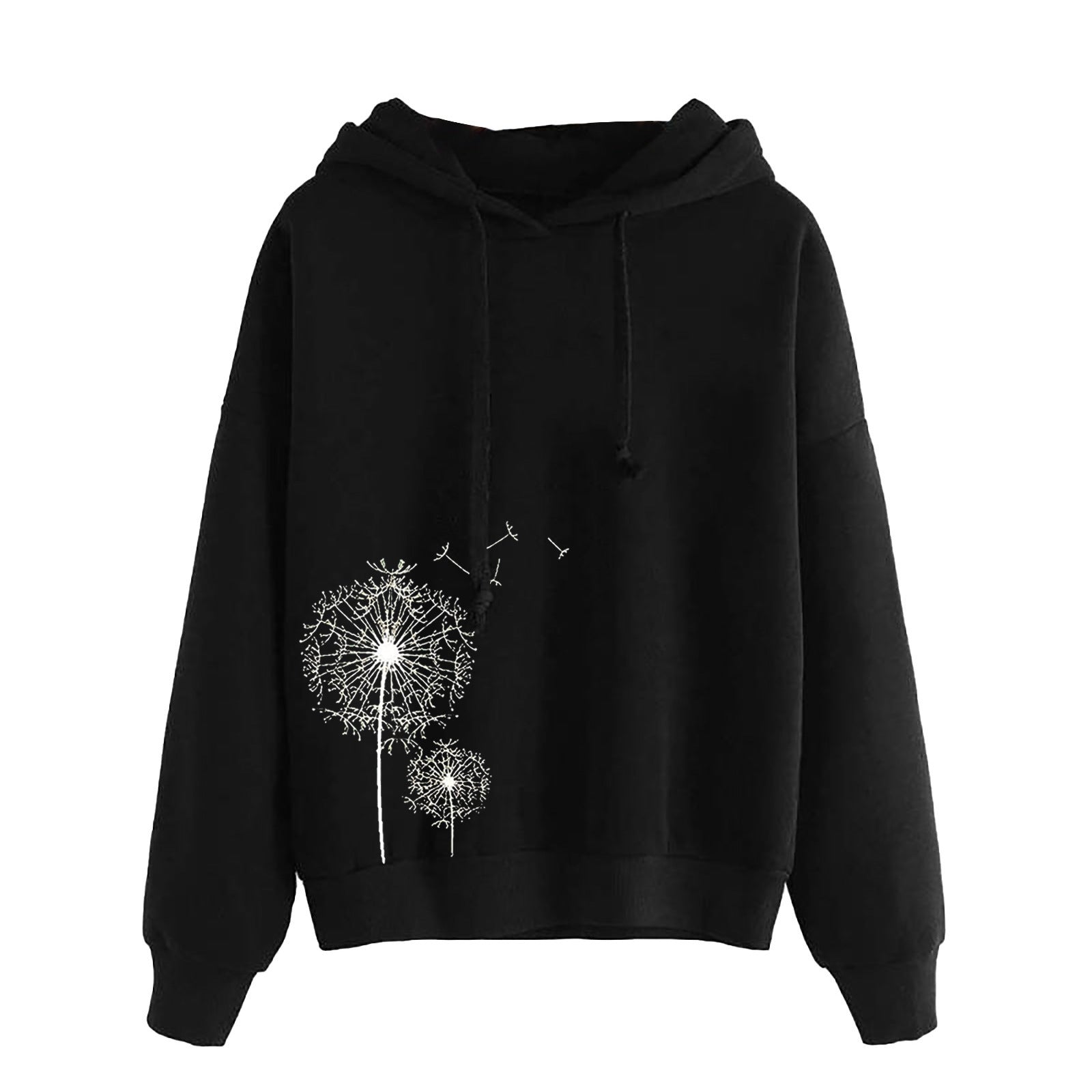 Women's Hooded Sweatshirt - Loose Fit Printed Pullover