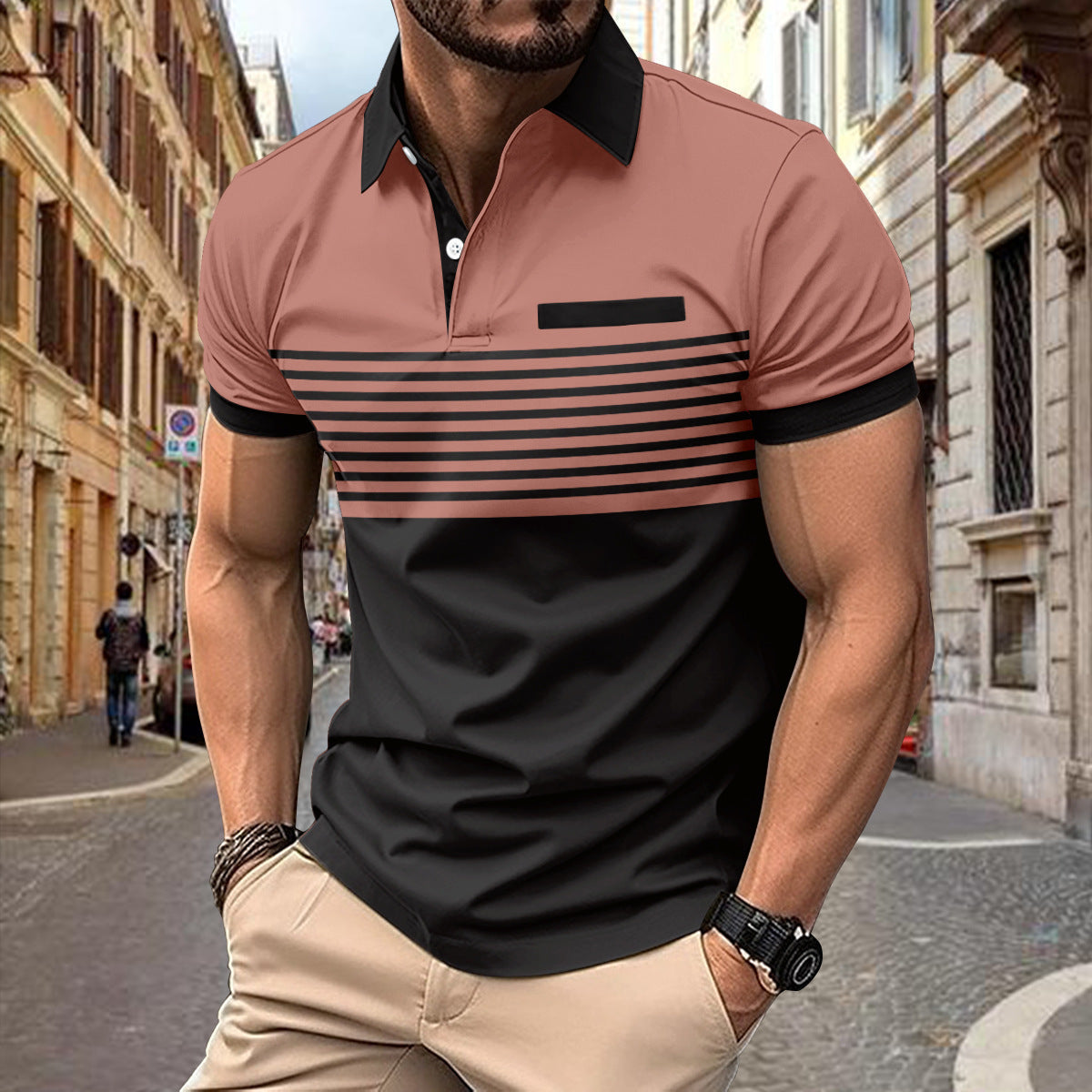 Men's Slim Fit Short Sleeve Polo Shirt - Classic Style