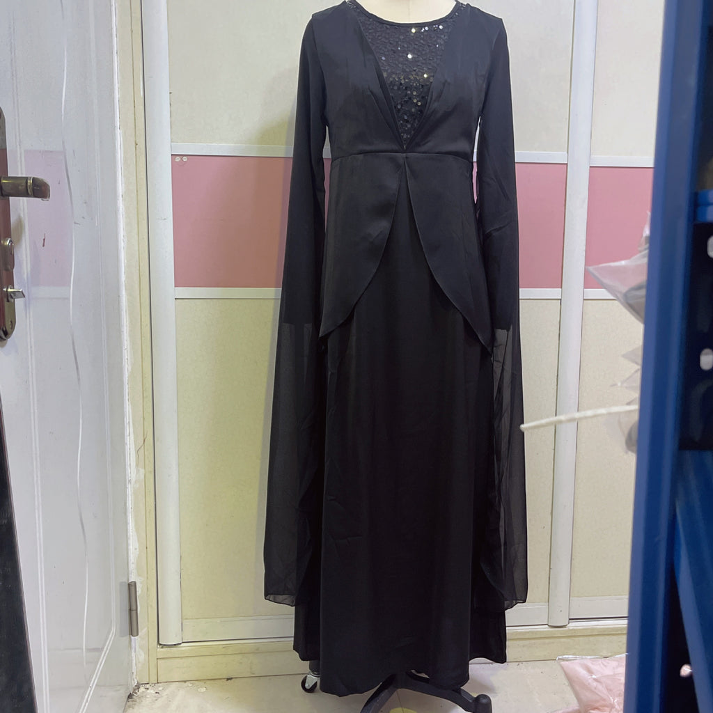 Embroidered Sequined Evening Dress - Glamorous & Sparkly