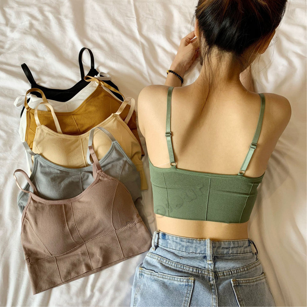 Women's Summer Backless Vest with Built-in Pads - Sleeveless Top