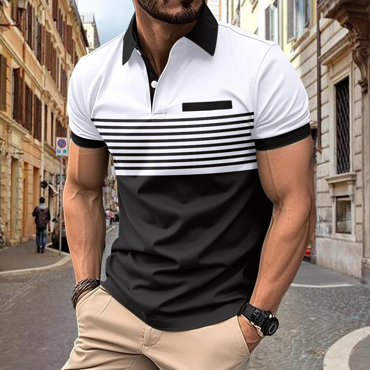 Men's Slim Fit Short Sleeve Polo Shirt - Classic Style