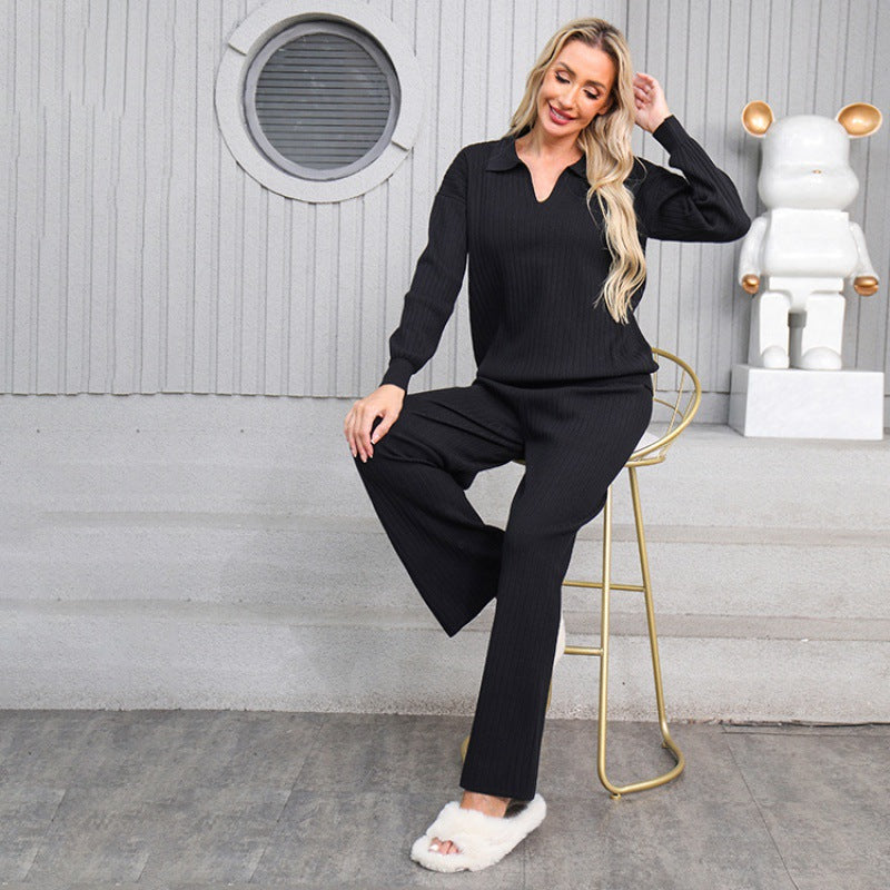 Fall/Winter Casual Knitted Set - Cozy Two-Piece Outfit