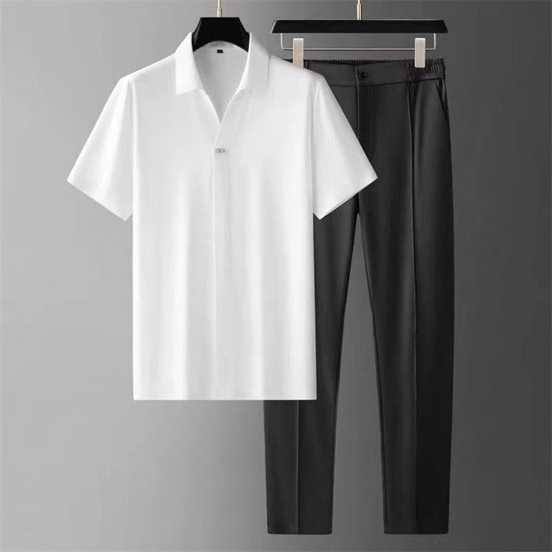 Men's Ultra-Thin Seamless Shirt & Pants Set - Lightweight Outfit