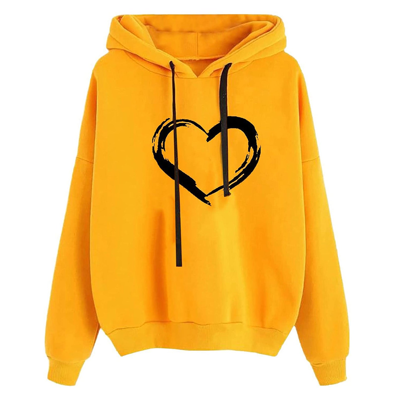 Women's Hooded Sweatshirt - Loose Fit Printed Pullover