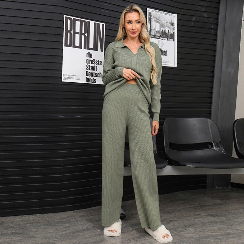 Fall/Winter Casual Knitted Set - Cozy Two-Piece Outfit