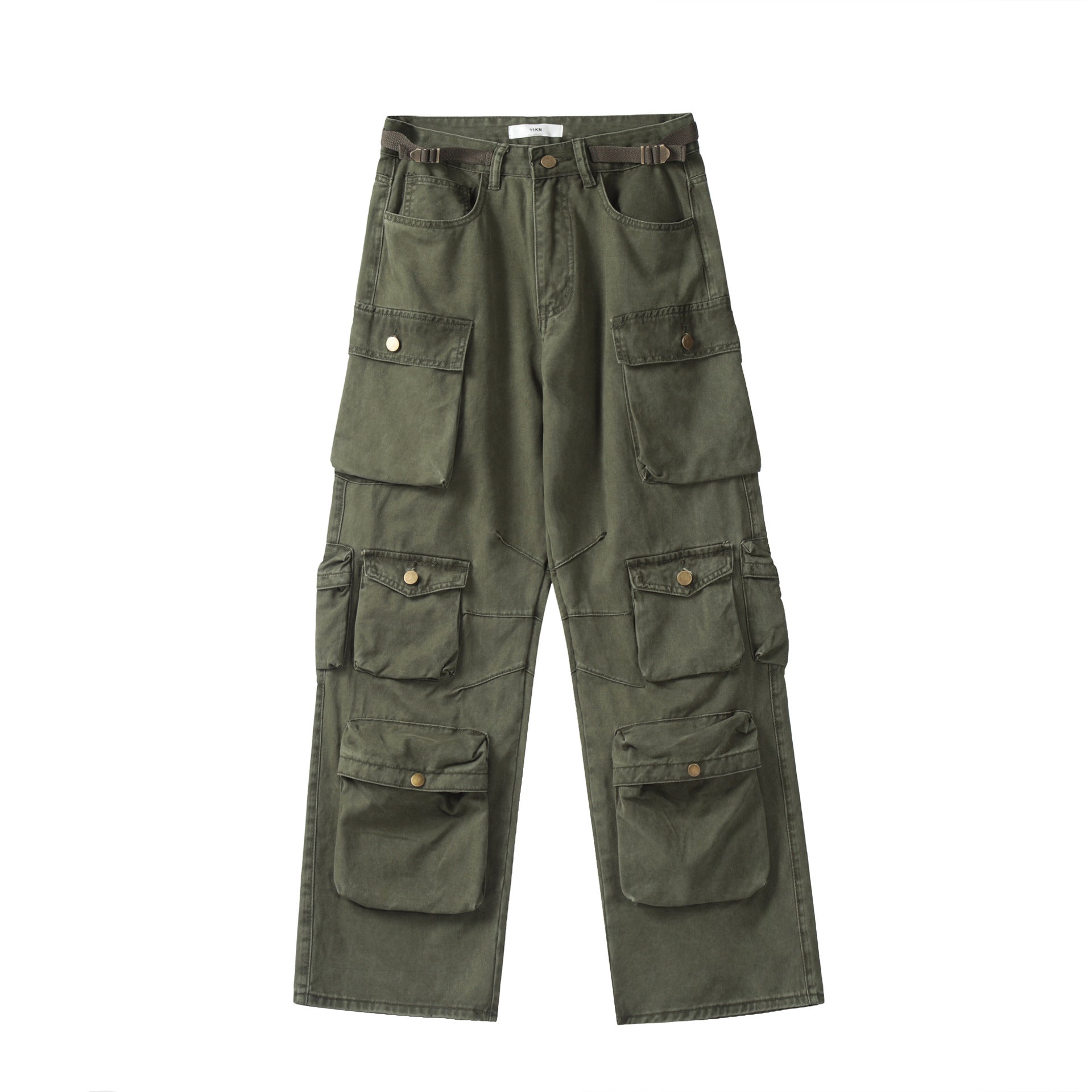 Unisex Heavyweight Cotton Cargo Pants with Multi-Pockets