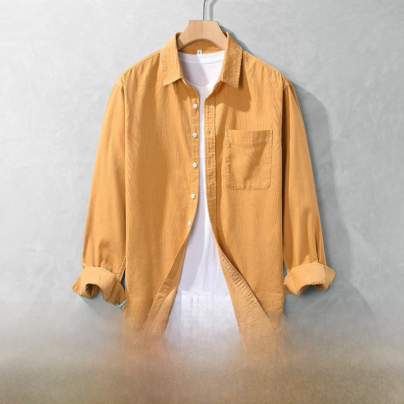 Men's Cotton Corduroy Shirt Jacket - Casual Overshirt