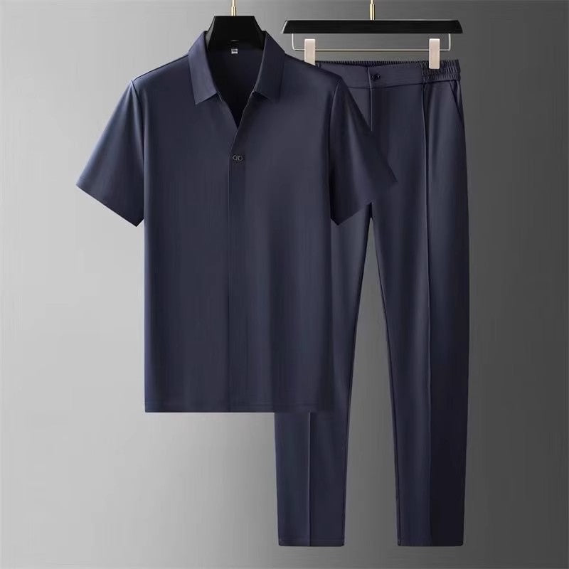 Men's Ultra-Thin Seamless Shirt & Pants Set - Lightweight Outfit