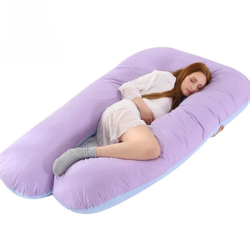 Cotton U-Shaped Pregnancy Support Pillow for Side Sleeping and Nursing