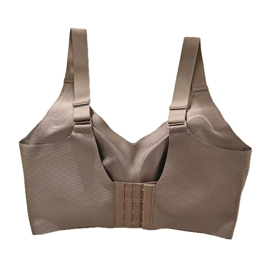 Seamless adjustable shoulder strap bra