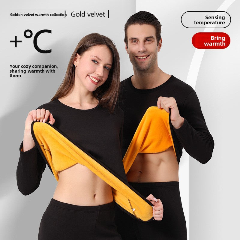 Gold thread warm underwear set