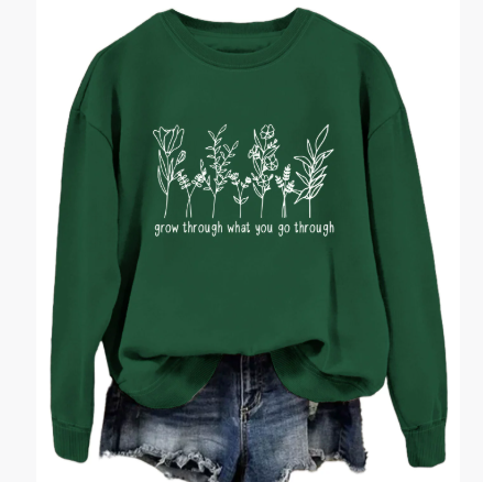 Casual round-neck hoodless sweatshirt