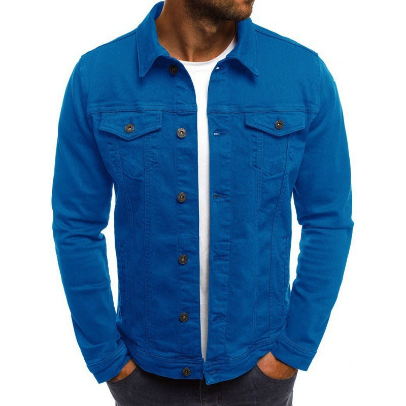 Men's Slim Fit Denim Jacket - Classic Blue Jean Jacket