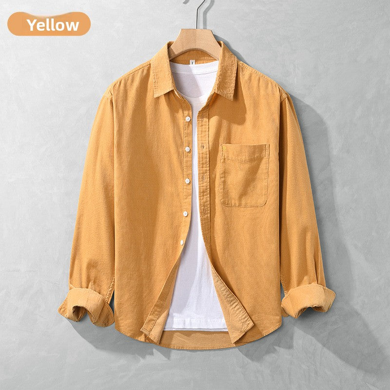 Men's Cotton Corduroy Shirt Jacket - Casual Overshirt