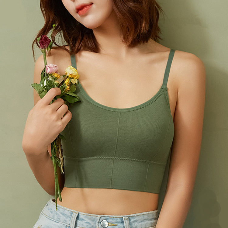 Women's Summer Backless Vest with Built-in Pads - Sleeveless Top