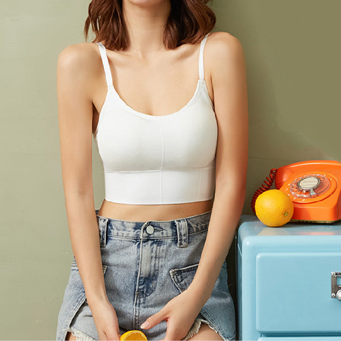 Women's Summer Backless Vest with Built-in Pads - Sleeveless Top
