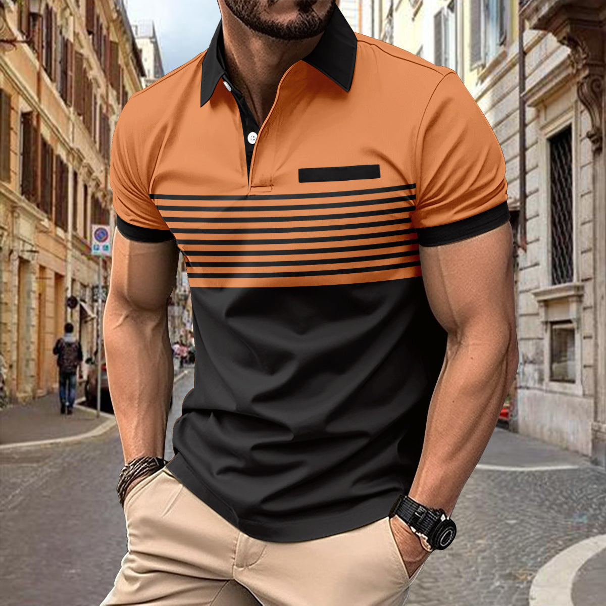 Men's Slim Fit Short Sleeve Polo Shirt - Classic Style