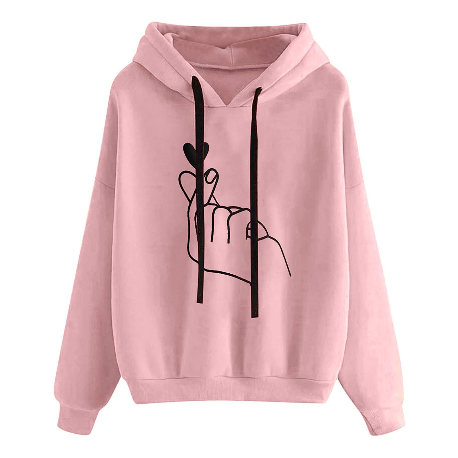 Women's Hooded Sweatshirt - Loose Fit Printed Pullover