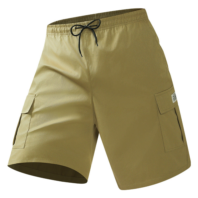 Men's Cargo Shorts with Drawstring & Multi-Pockets