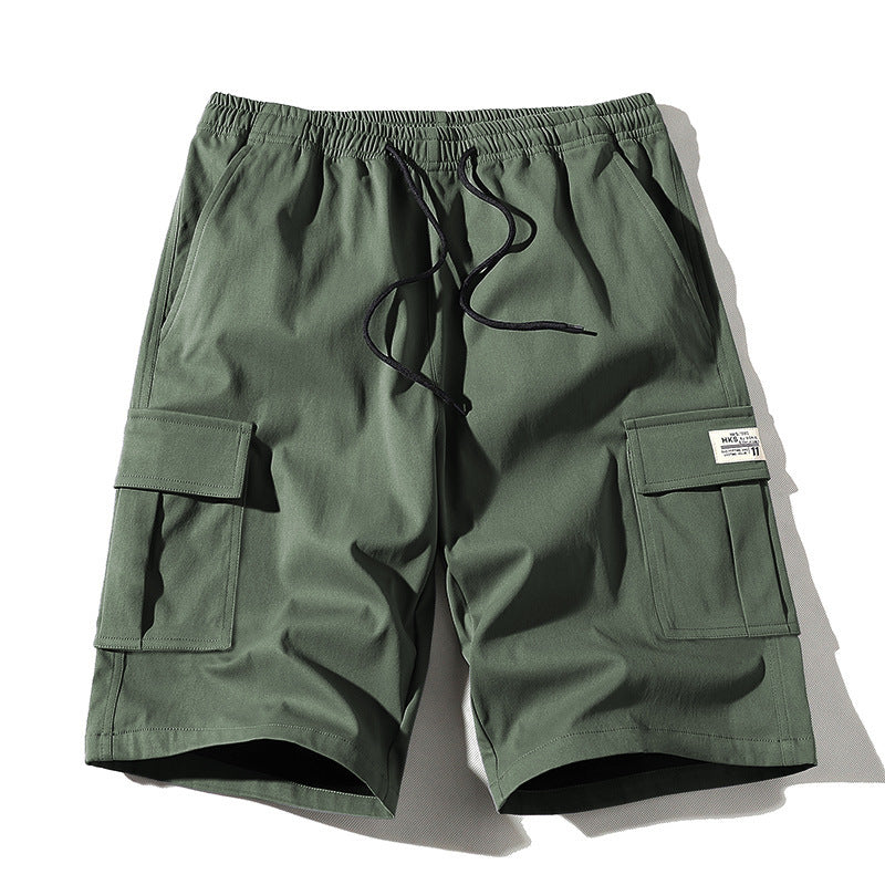 Men's Cargo Shorts with Drawstring & Multi-Pockets
