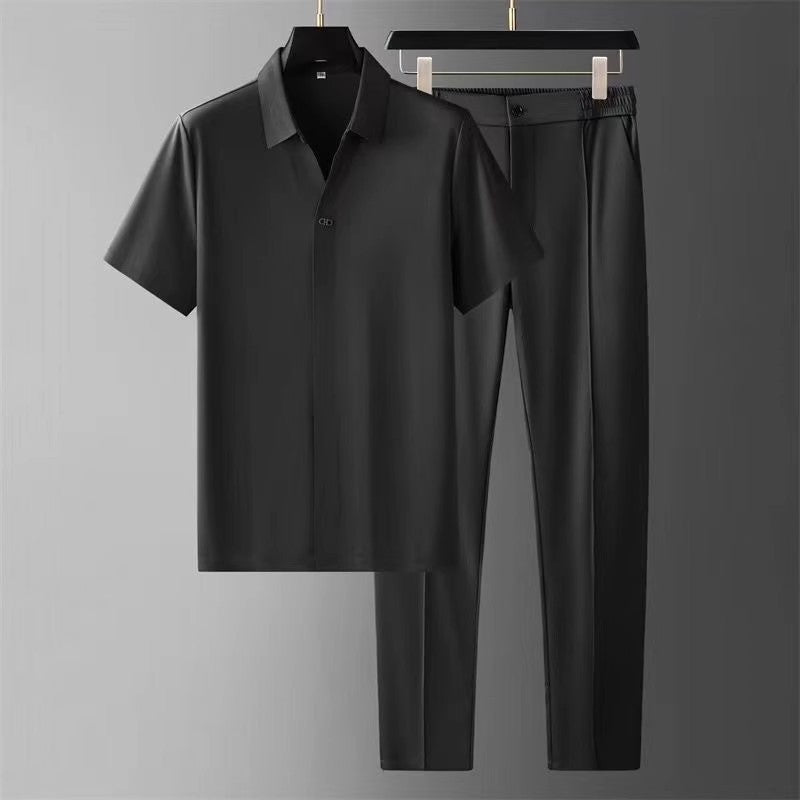 Men's Ultra-Thin Seamless Shirt & Pants Set - Lightweight Outfit