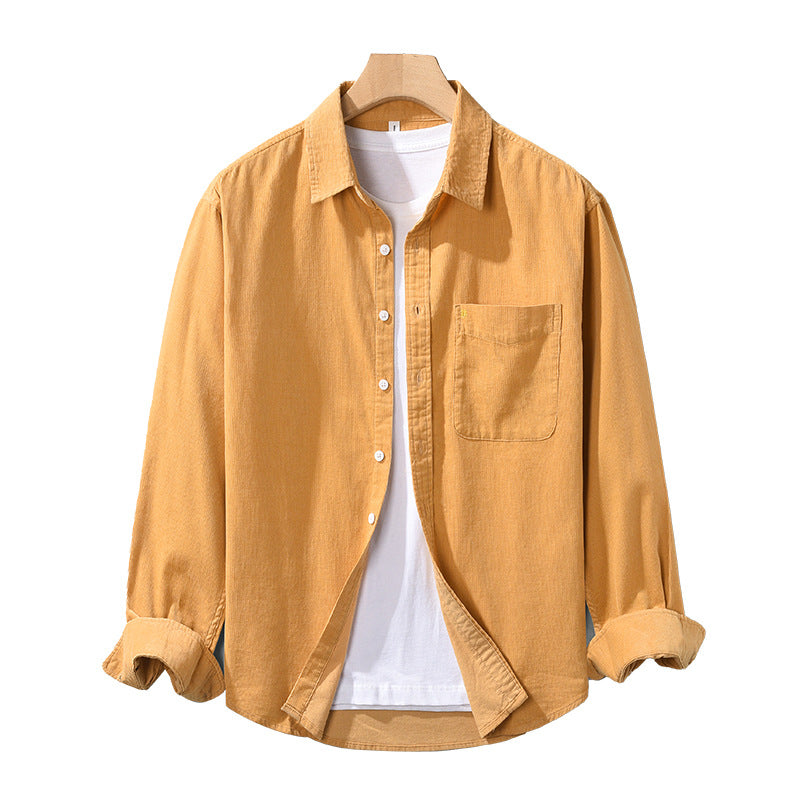 Men's Cotton Corduroy Shirt Jacket - Casual Overshirt