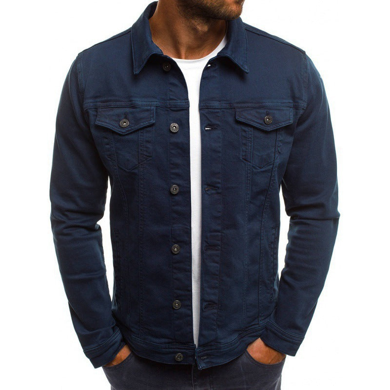 Men's Slim Fit Denim Jacket - Classic Blue Jean Jacket
